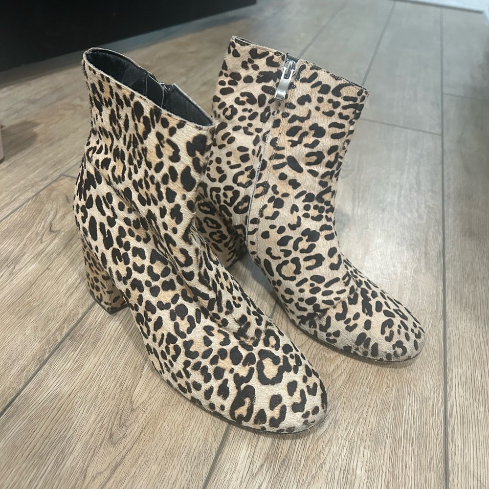 Halogen Leopard Print Ankle Boots - image 5